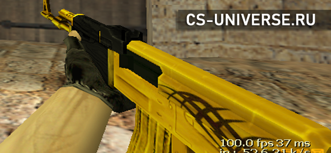 Модель золотой AK-47 для cs 1.6